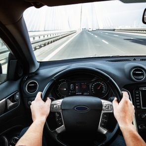 Driving car pov on a highway - Point of View, first person perspective