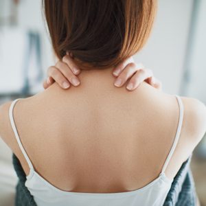 rear view of woman's back and neck