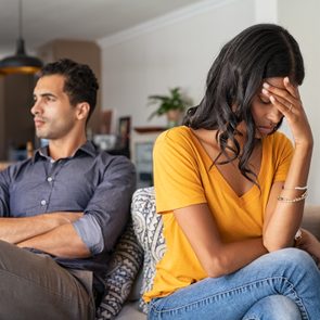 Young couple having argument at home