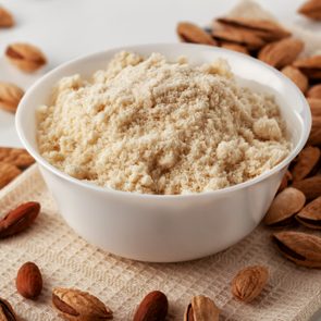 almond flour in white bowl